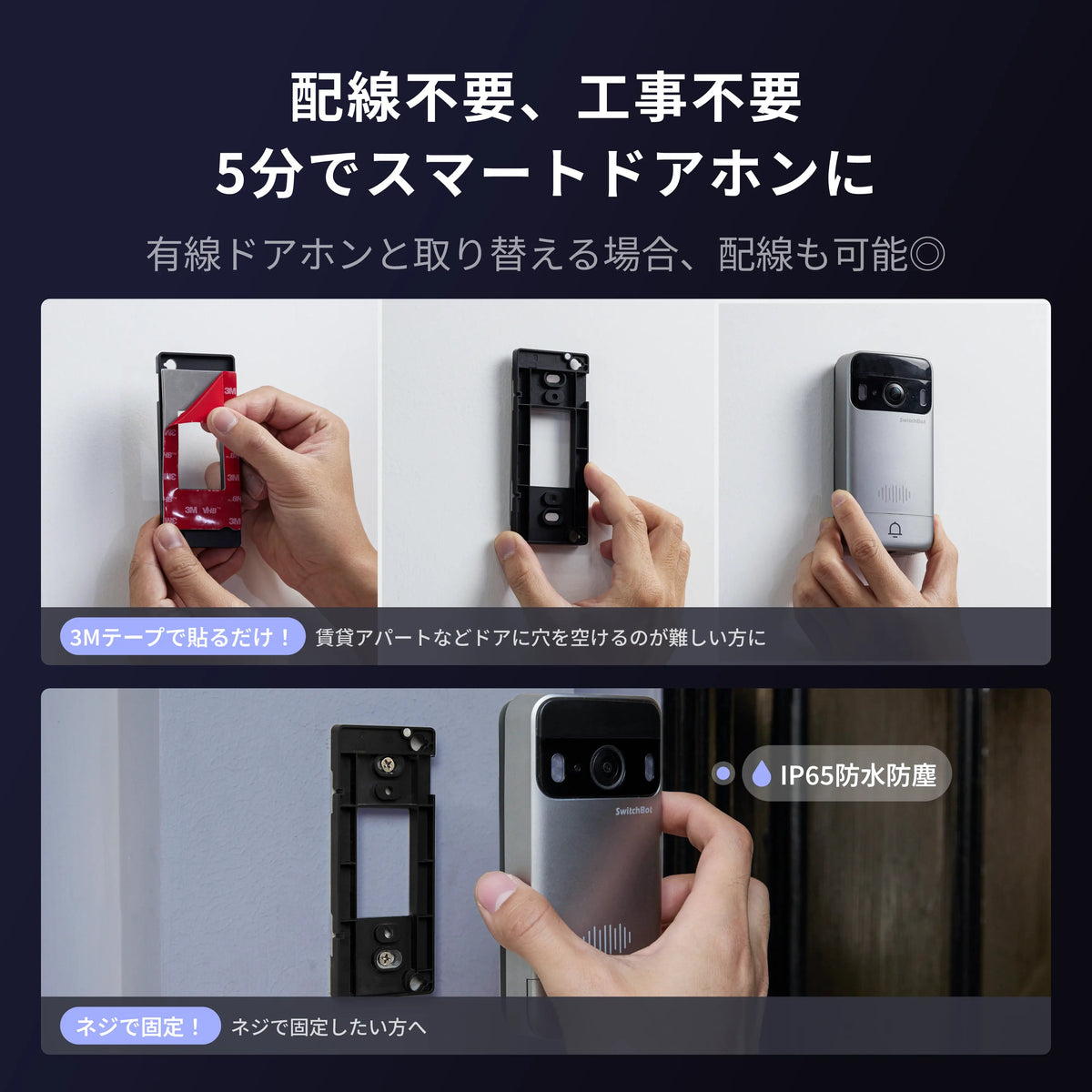 SwitchBot スマートテレビドアホン | 家ではモニター、外ではスマホ SwitchBot スマートテレビドアホン | 家ではモニター、外ではスマホ