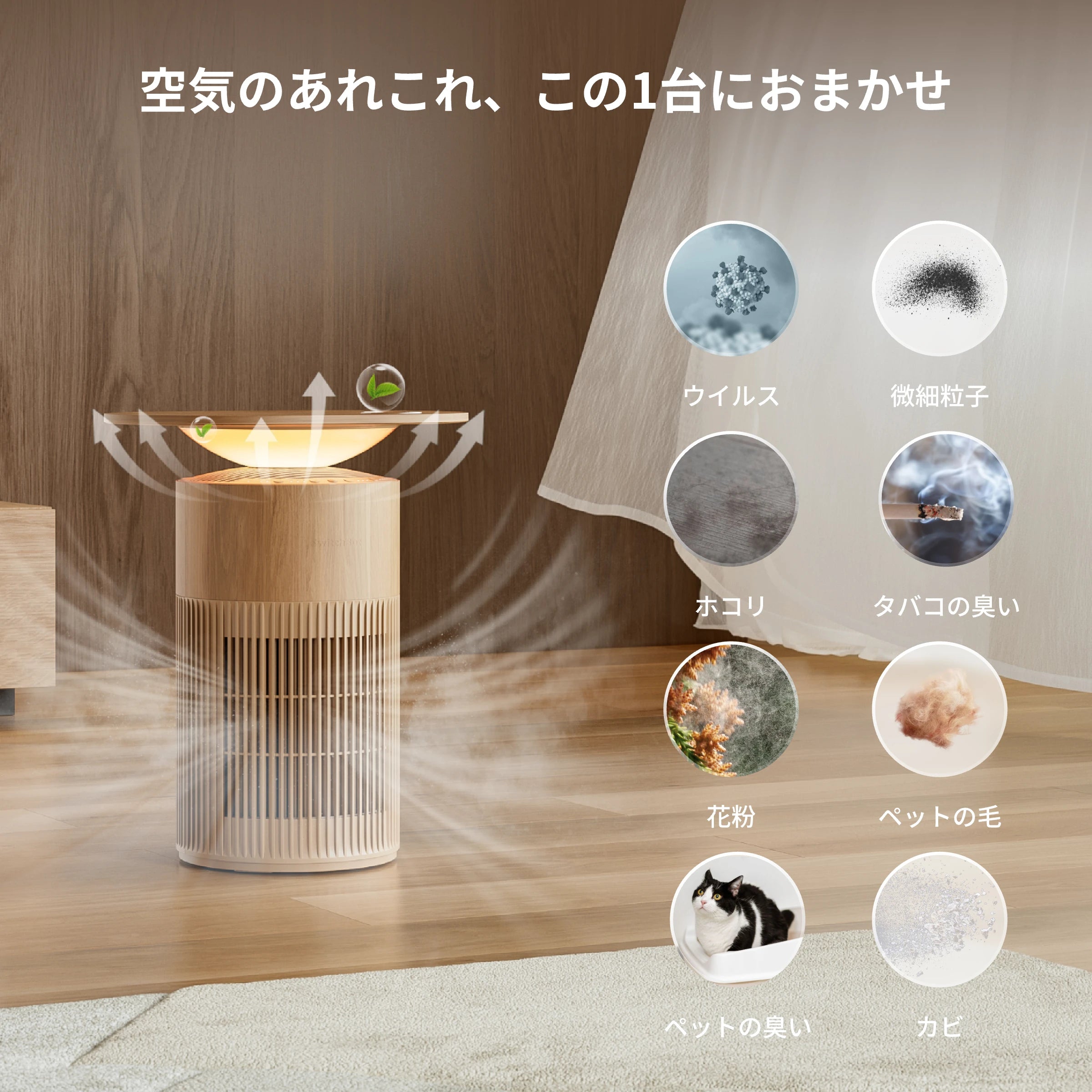 SwitchBot 空気清浄機Table（ナチュラル）