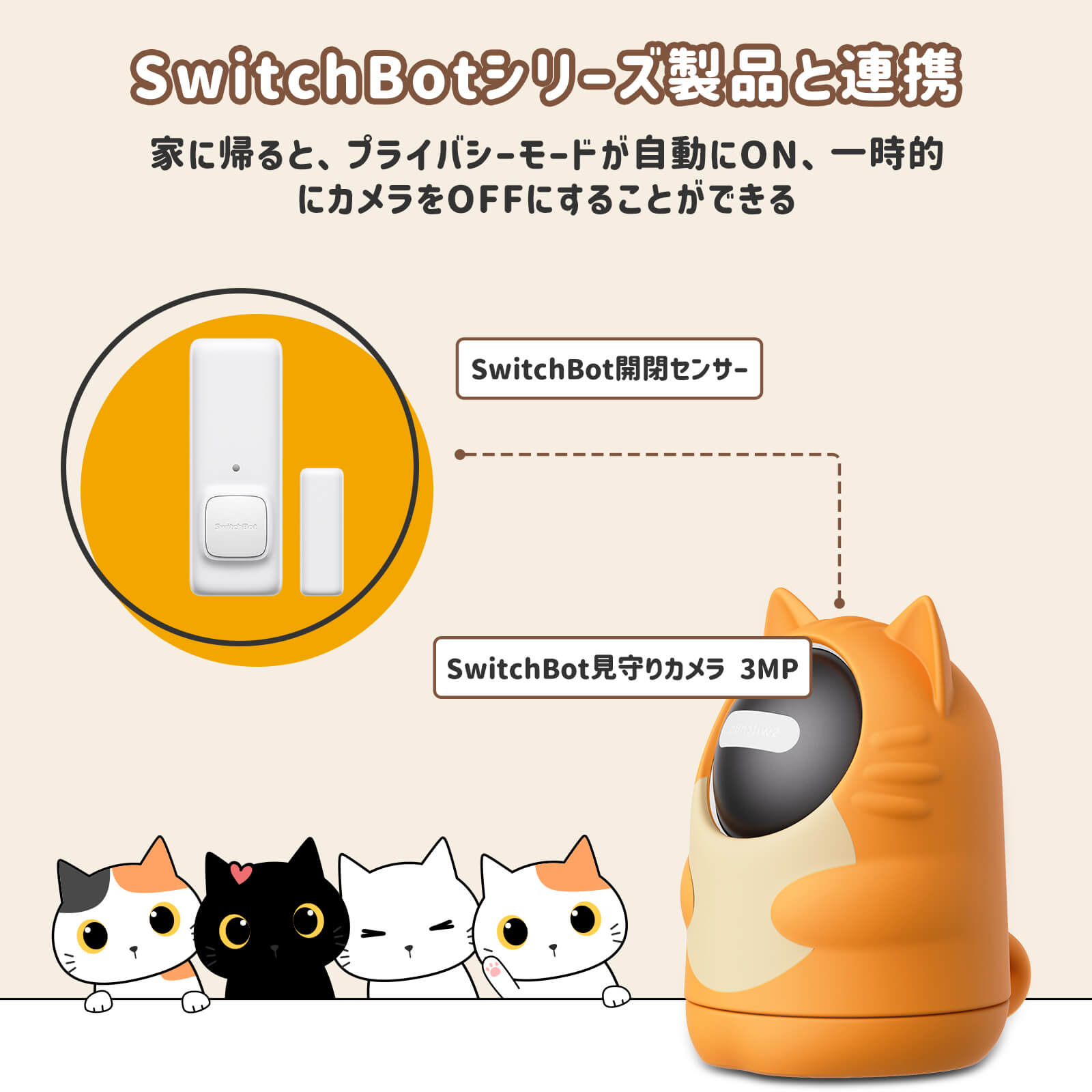 SwitchBot見守りカメラ 3MP にゃんボット SwitchBot（スイッチボット） 